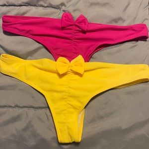 2 pairs of thong bikinis